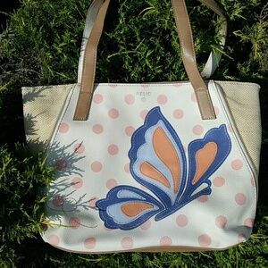 Relic butterfly expandable tote bag